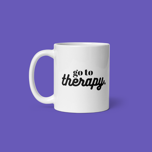 Go to Therapy. ☕🛋️✨ | Mug - Black