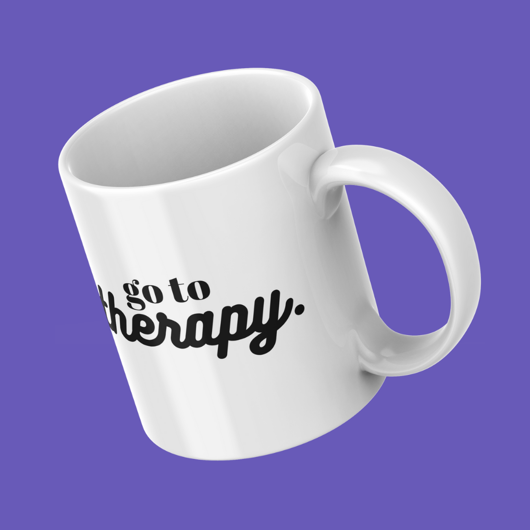 Go to Therapy. ☕🛋️✨ | Mug - Black