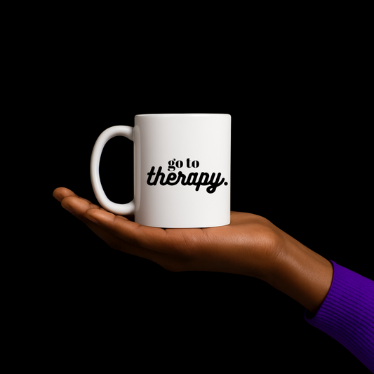 Go to Therapy. ☕🛋️✨ | Mug - Black