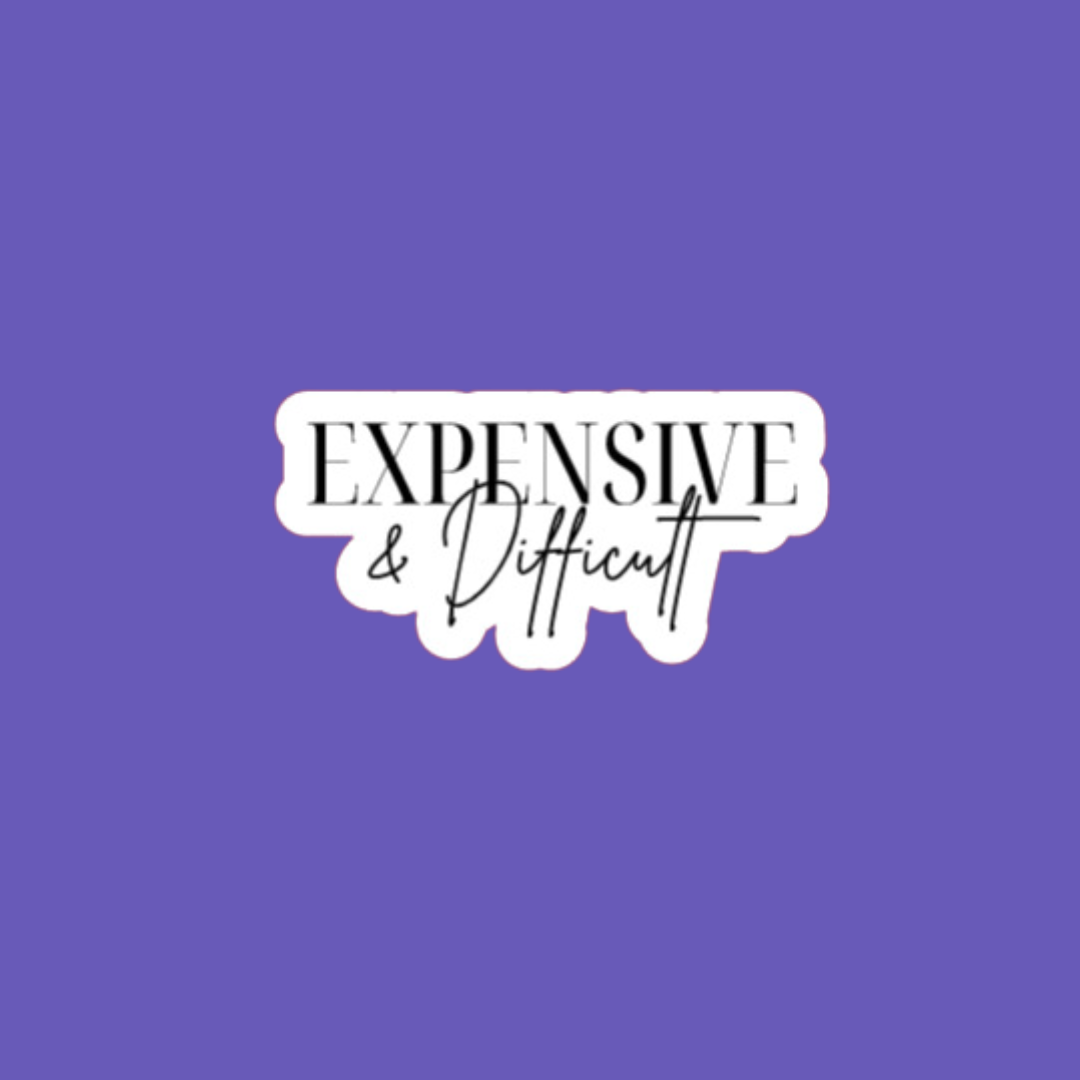 Expensive & Difficult  – Funny Waterproof Decal