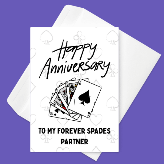 Happy Anniversary to My Forever Spades Partner | Funny Anniversary Card