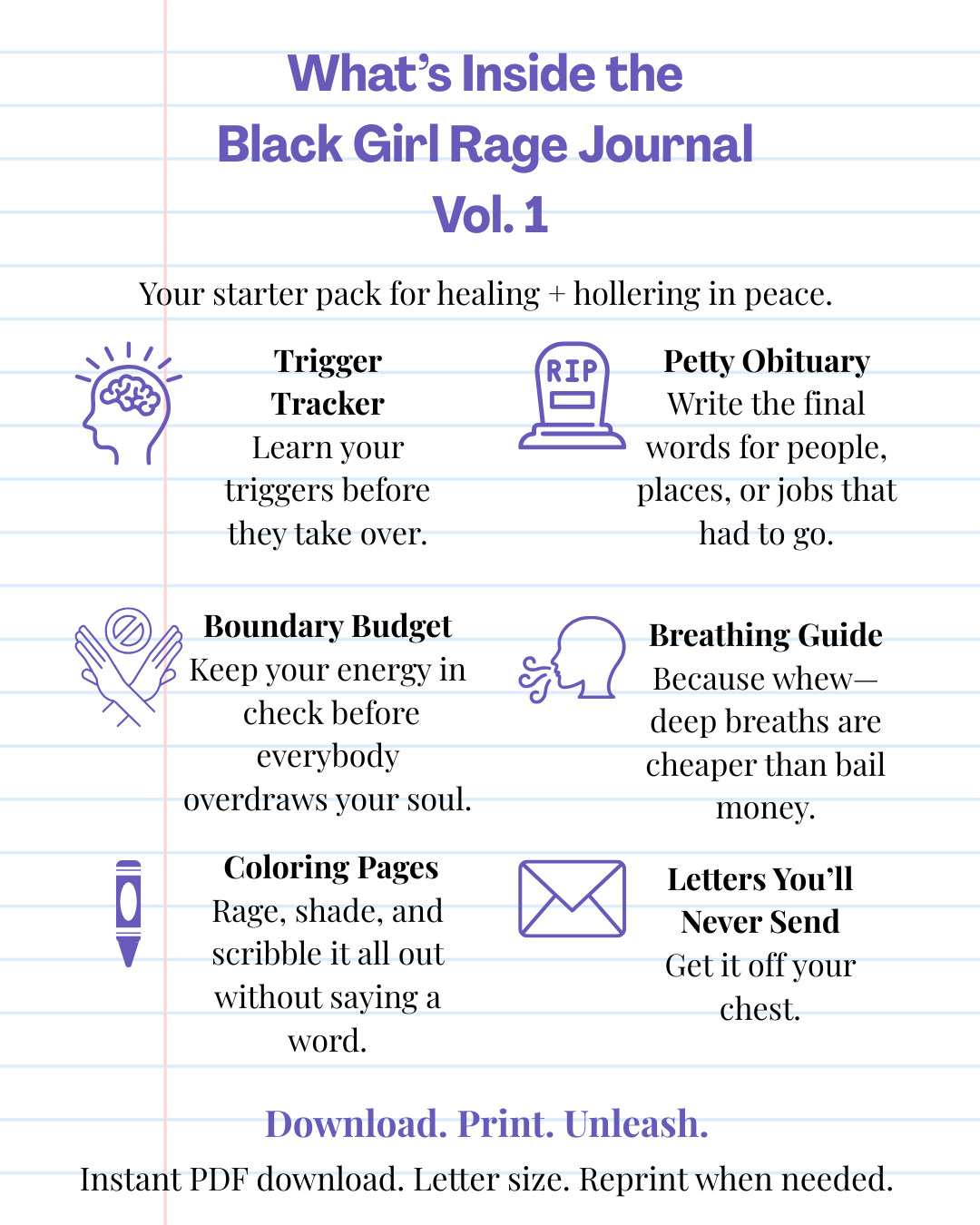 Printable Rage Journal™ Bundle | Vol. 1 & Vol. 2 Digital Download