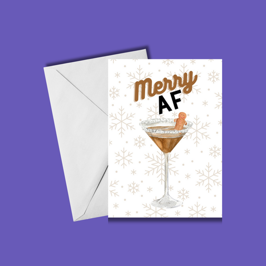 Merry AF  🍸🎄| Christmas Card