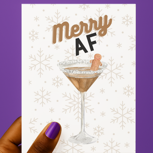 Merry AF  🍸🎄| Christmas Card
