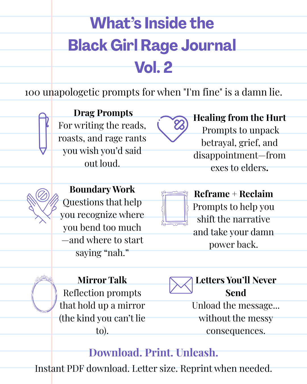 Printable Rage Journal™ Bundle | Vol. 1 & Vol. 2 Digital Download
