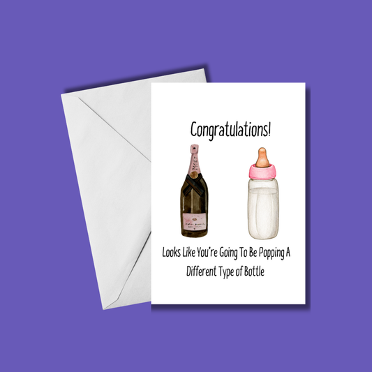 Poppin' Bottles 🍾👶🏾| Baby Shower Card