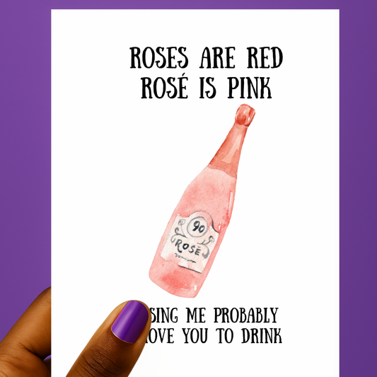 🌹🍾 Roses are Red, Rosé is Pink | Mother’s Day Card