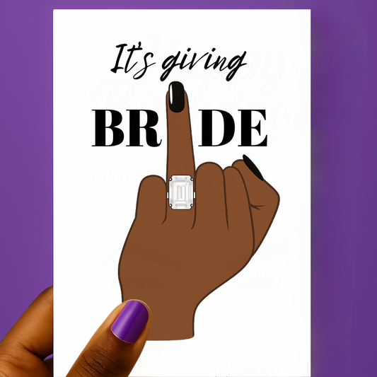 It's Giving - Funny Engagement Card for Black Women