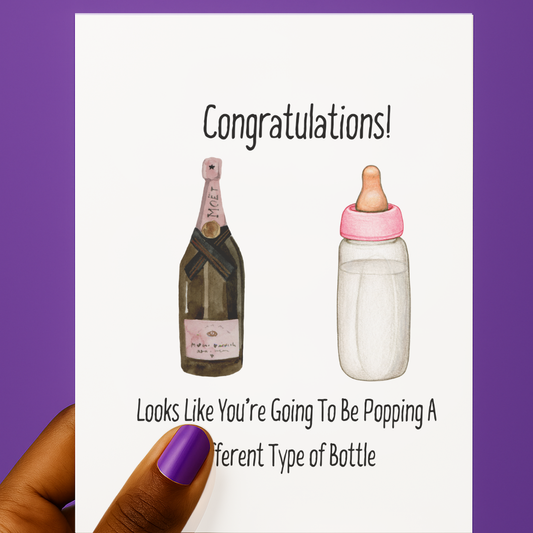 Poppin' Bottles 🍾👶🏾| Baby Shower Card