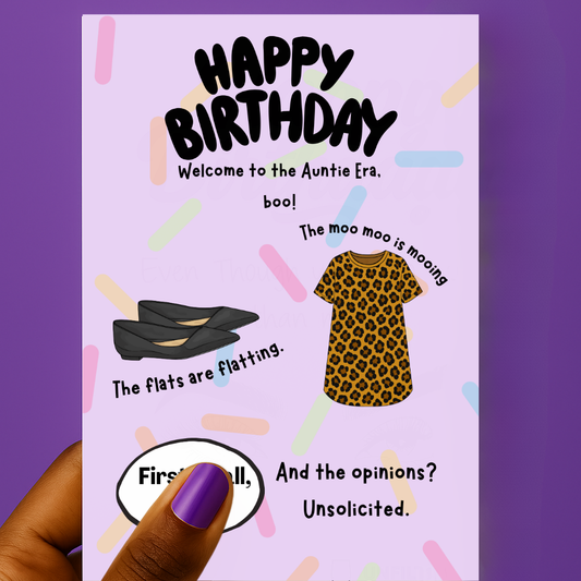Welcome to the Auntie Era | Funny Black Birthday Card