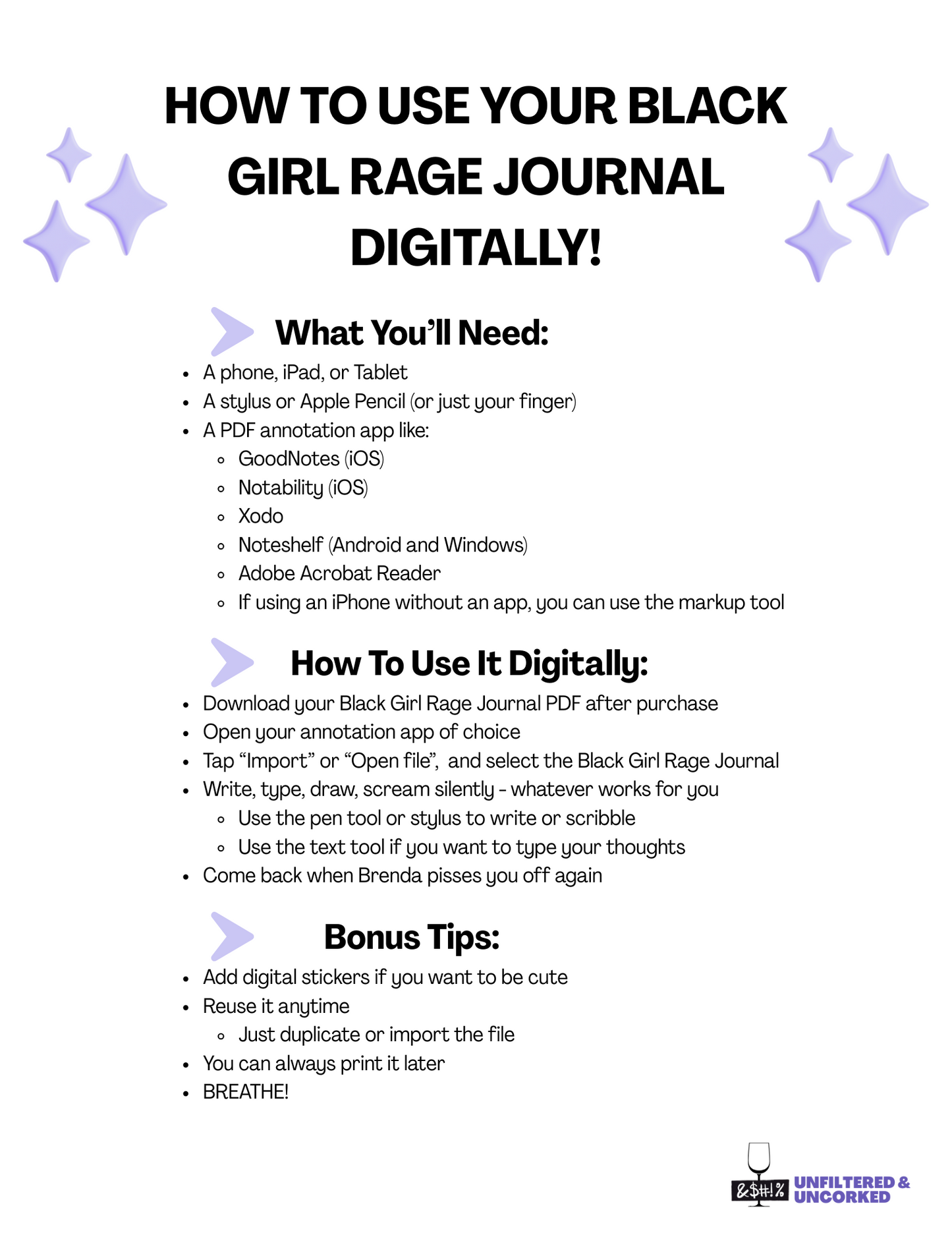 Printable Rage Journal™ Bundle | Vol. 1 & Vol. 2 Digital Download