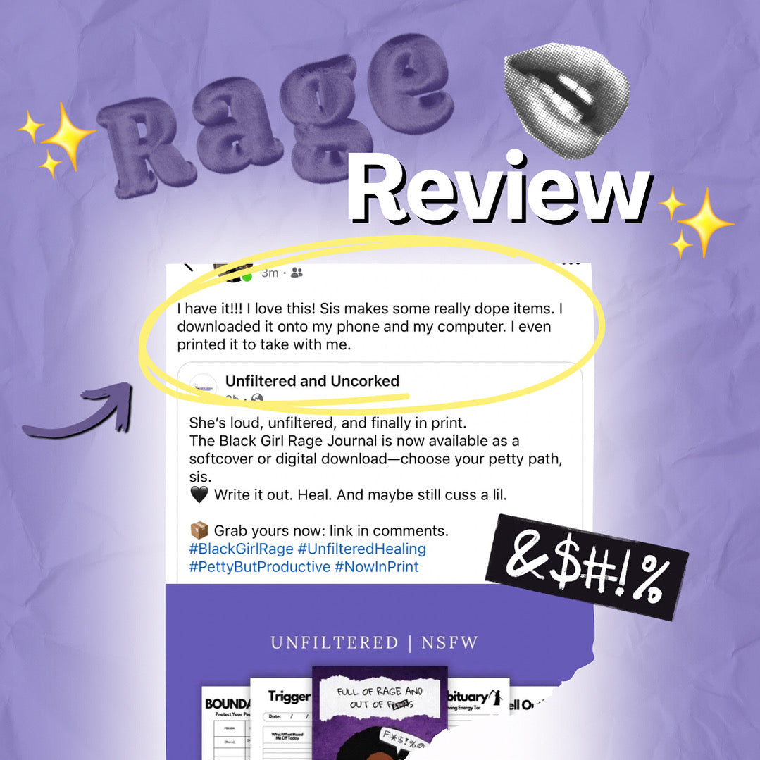 Black Girl Rage Journal™ Vol. 1 (Physical) | 62 Prompt Softcover Journal for Healing, Self-Care & Anger Release