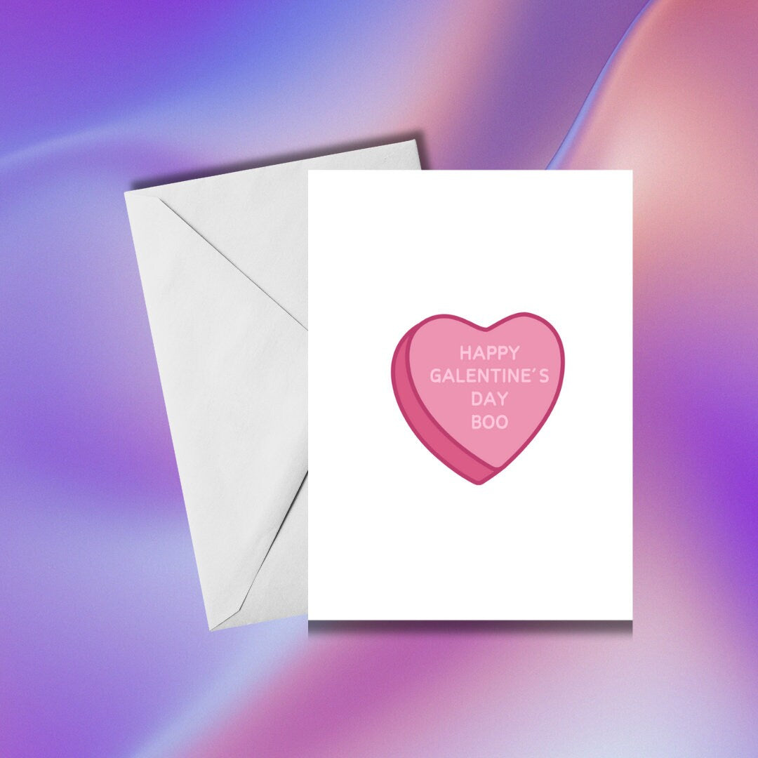 Happy Galentine's Day Boo Candy Heart Card 💖💀| Galentine's Day Card