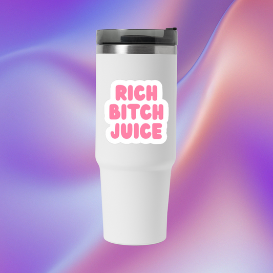Rich Bitch Juice Waterproof Wine Glass | Tumbler Sticker