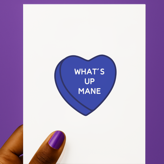 What's Up Mane Candy Heart Card 💖💀 | Valentine's Day Card