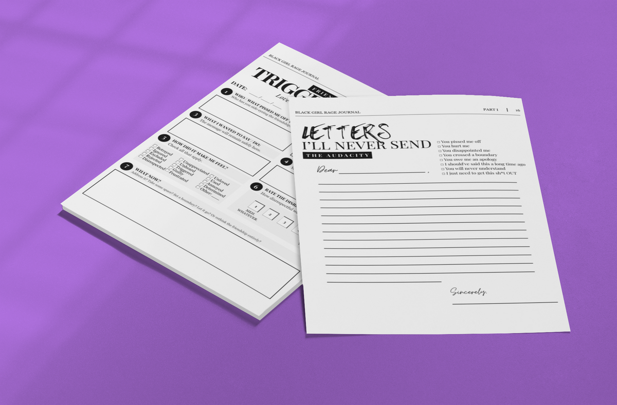 Black Girl Rage Journal™ Vol. 1 — Expanded Edition (Digital) | 50-Page Printable