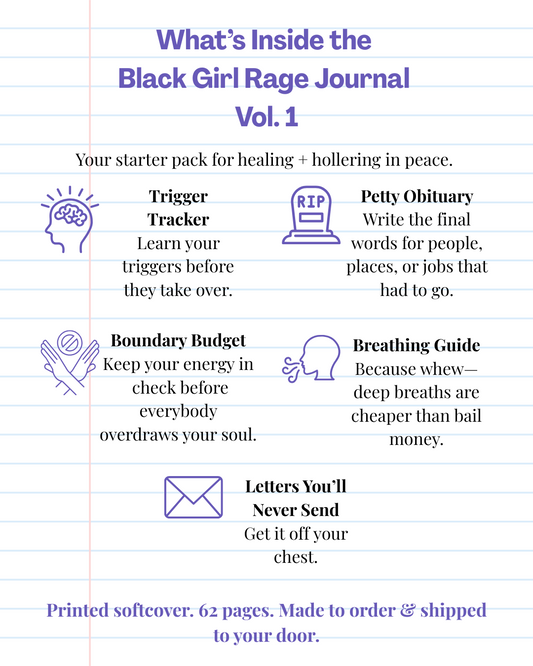 Black Girl Rage Journal™ – Softcover Physical Journal