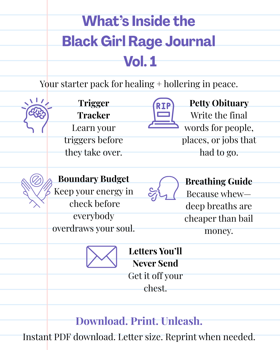 Printable Rage Journal™ Bundle | Vol. 1 & Vol. 2 Digital Download