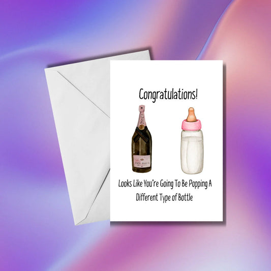 Poppin' Bottles | Baby Shower Card